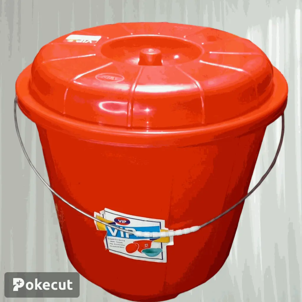 vip plastic bucket with lid and metal handle -red(1pcs)13 ltr