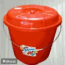 vip plastic bucket with lid and metal handle -red(1pcs)13 ltr