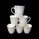 ✅Bone China Tea Cups broder print 6 piece 220 ML