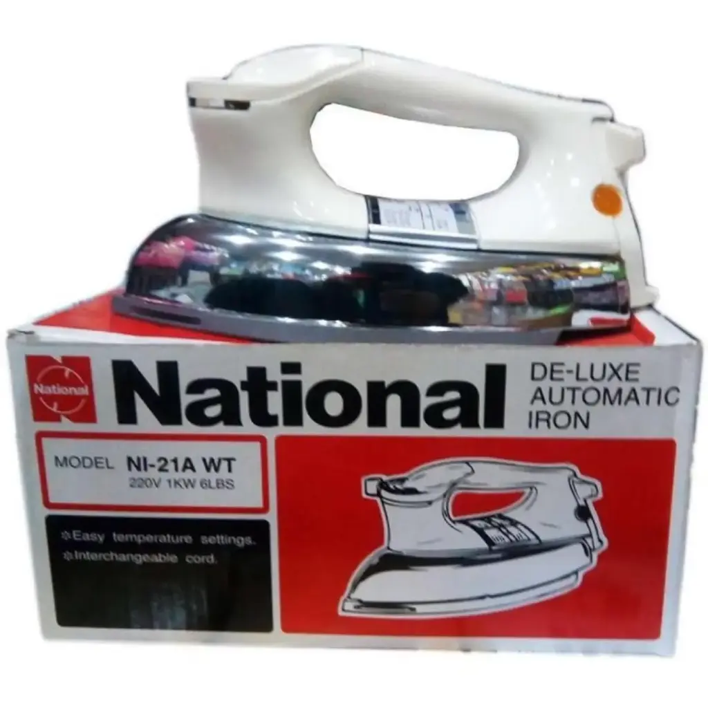 ✅National Deluxe AutoMatic Iron Model NI-21A WT 220 1 KW 6LBS
