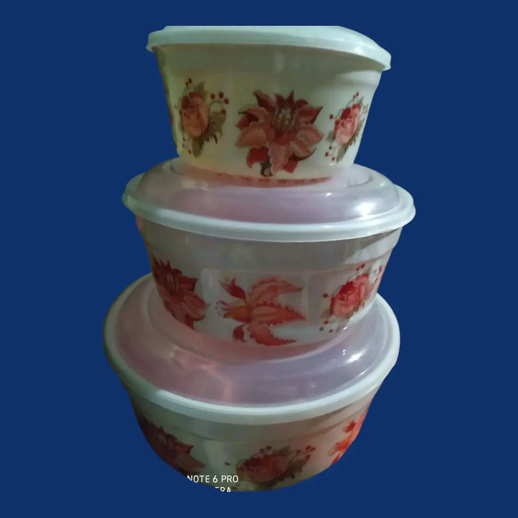 3 Pcs Storage Mixing Melamine Bowl with Clear Airtight Lids for  keep Fresh,Non Slip-Microwave and Freezer Safe Assorted