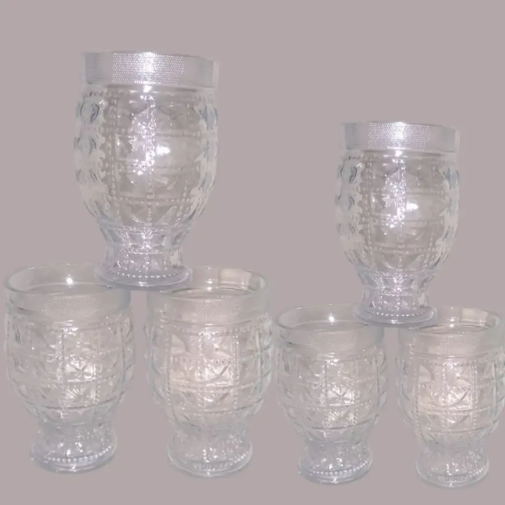 ✅Ghani Glassware – Cool Goblet Series (Silver Collection) 06 Piece glass 320 ML