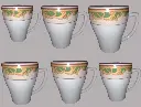 ✅New Designing Ceramic Coffee Mug print border 6 pcs 240 ML DEEN China