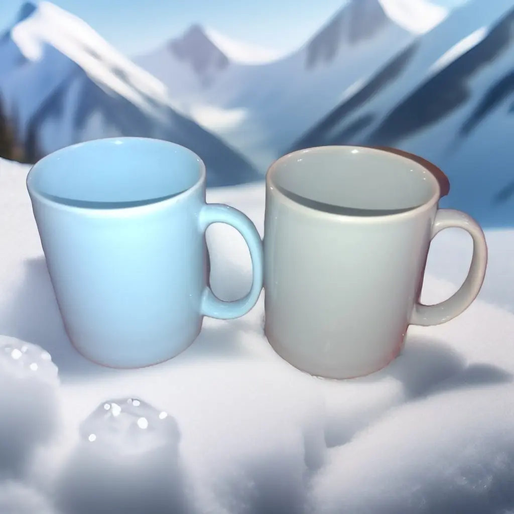 ✅Ceramic Tea Cups 6 pcs ( 2 colors skybule & grey ) china 220 ml (SkyBule)