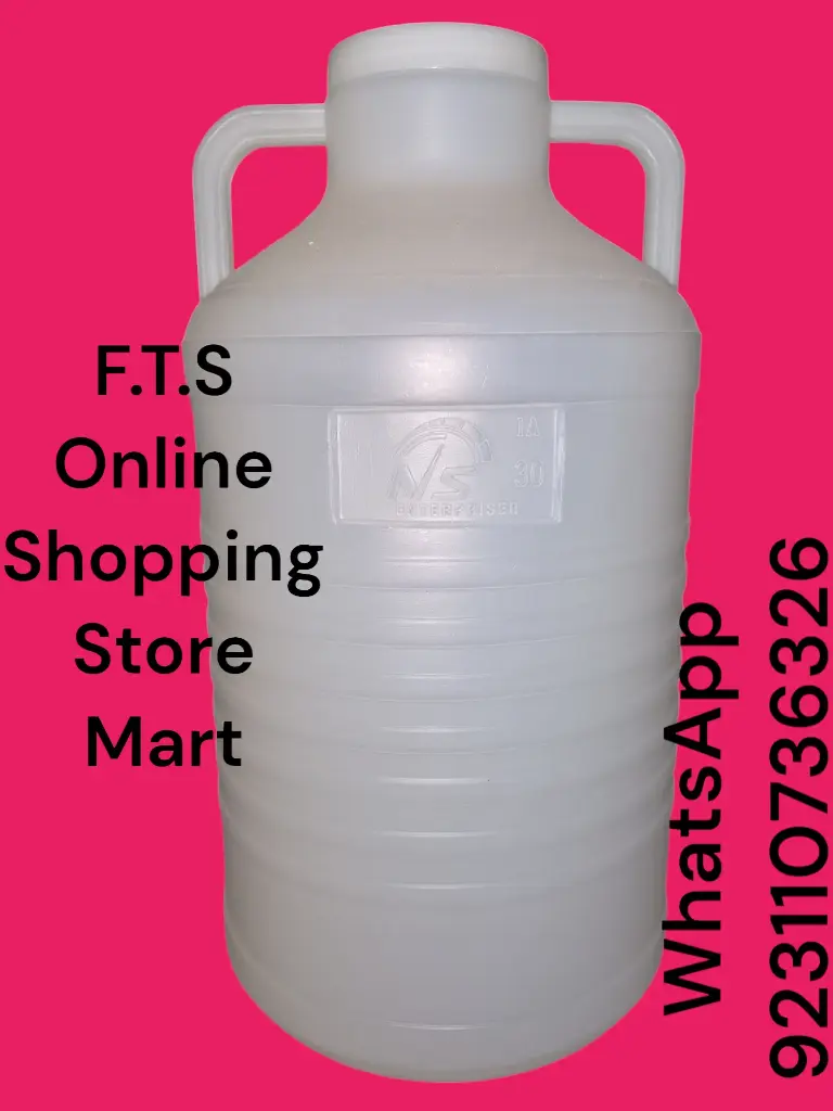 ✅30 L White Plastic Water Gallon Bottle Cane For Storing Water (White)