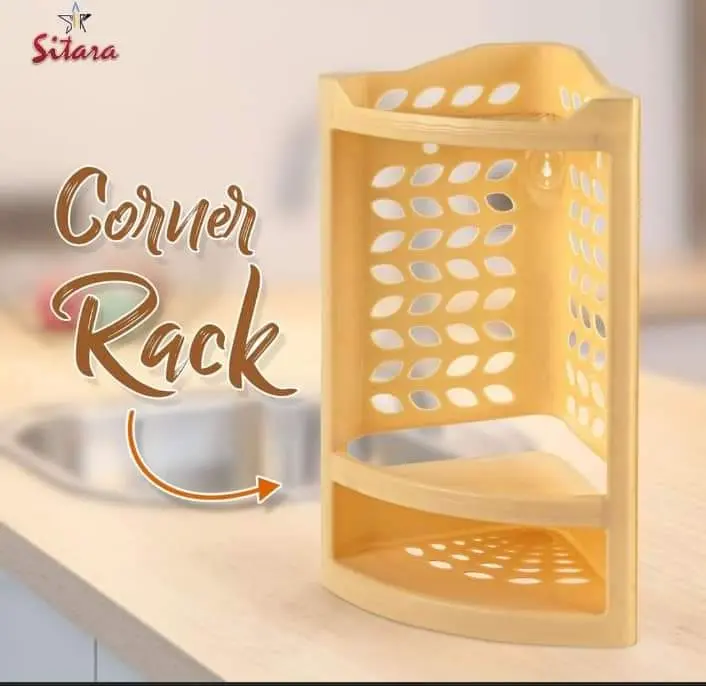 ✅Plastic Corner Shampoo Rack Kitchen Storage Organizer Bathroom Sitara