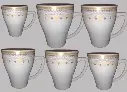 ✅New Designing Ceramic Coffee Mug Cups print border 6 piece 240 ML DEEN China