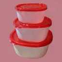 ✅Plastic Bowl Set with lid 3 pcs Food Storage