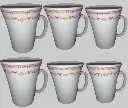 ✅New Designing Ceramic Coffee  Mug Cups print border 6 pcs 240 ML DEEN China