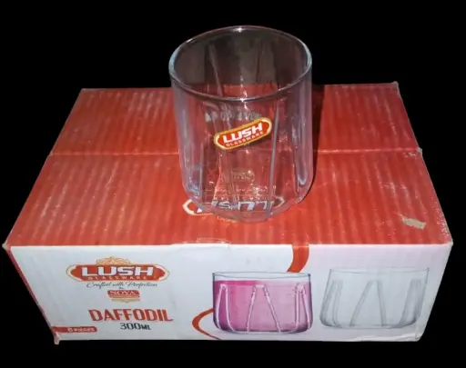 ✅Lush Glassware DAFFODIL 6 piece 300 ML Tumbler Nova