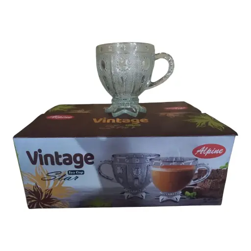 Vintage Tea Cup Star Glassware 06 Pcs 240 ML