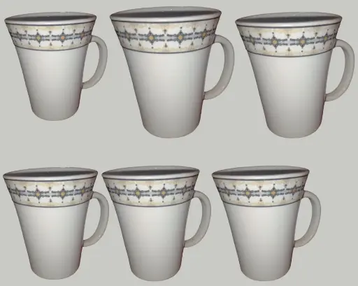 ✅New Designing Ceramic Coffee Mug Cups print border 6 pcs 240 ML DEEN China