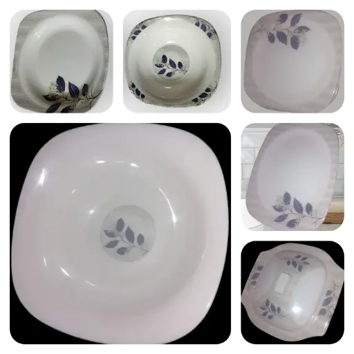 ✅Plastic Melamine Dinner Set bule print 27 pcs double grace