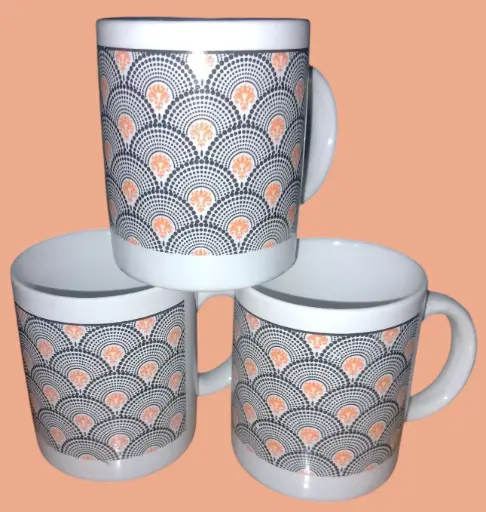 ✅Ceramic Coffee Mug Cups print 6 pcs 240 ml